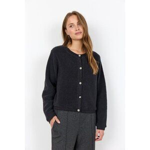 NWT SOYA CONCEPT ONYX Charcoal Grey Rhinestone Button Jacket